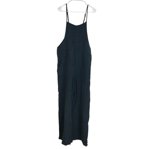 ELLEBORN - WOMEN'S MEDIUM - BLUE SPAGHETTI STRAP ROUND NECK GUAZE JUMPSUIT - Picture 1 of 8